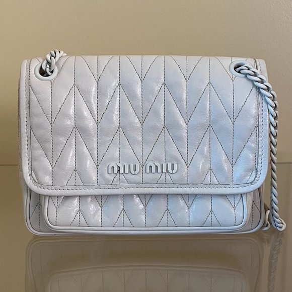 Mui Mui Bags Mui Mui Quilted Shiny Leather Shoulder Bag Poshmark
